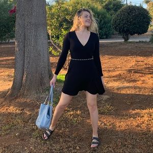 Black Long Sleeve Pullover Dress